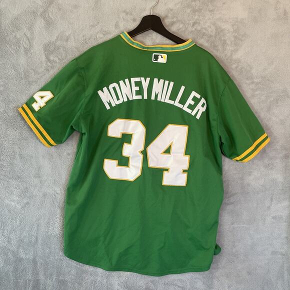 Mitchell & Ness Money Miller Oakland A's Cooperstown Collection Jersey Sz XL - Picture 5 of 6